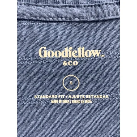 Goodfellow & Co Mens Casual Blue Crew Neck Short Sleeves T-Shirt Size Small - Picture 9 of 11